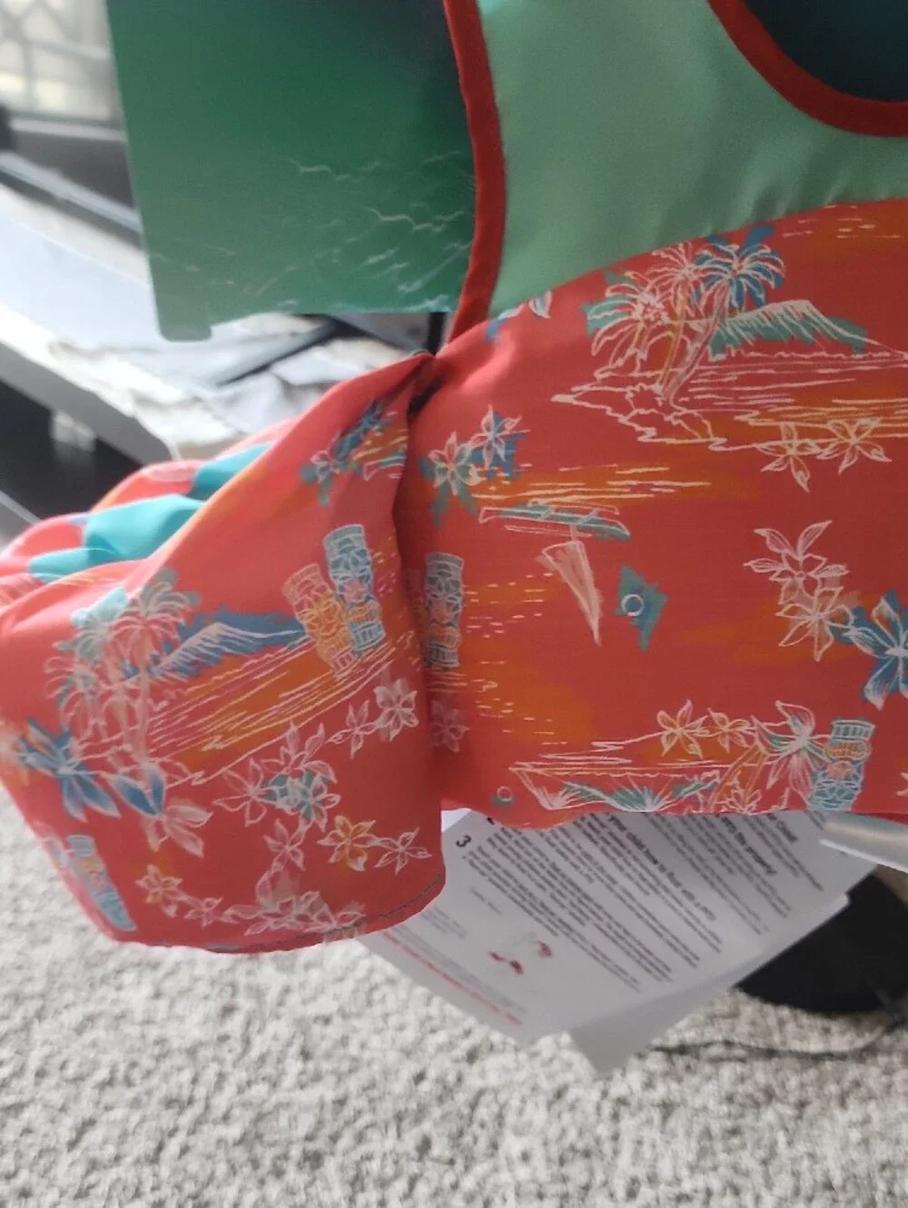 Speedo Kids' Coral and Teal Swim Float Vest with Tropical Print